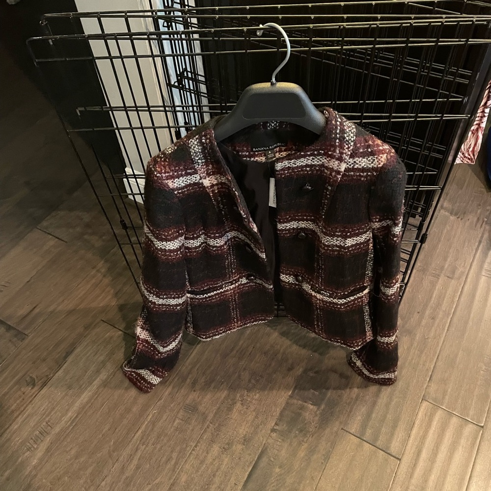 Plaid Banana Republic Jacket Size 4 New with Tags